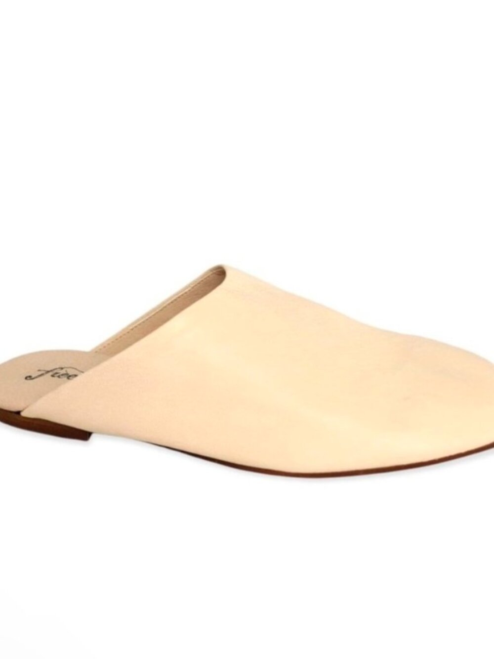 Free People Reese Leather Mule Clog Nude Ivory 38